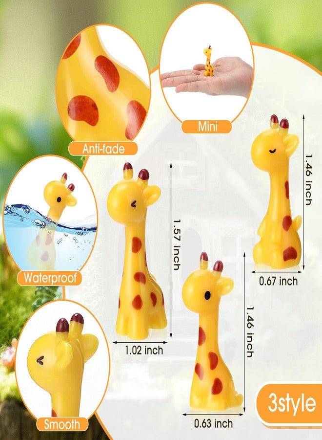 Simgoing 50 Pcs Mini Resin Giraffe Christmas Party Gifts Tiny Giraffe Resin Ornaments for Garden Home Decoration Zoo Animal Micro Landscape Ornaments Kit Fairy Accessories (Cute) - Image 3